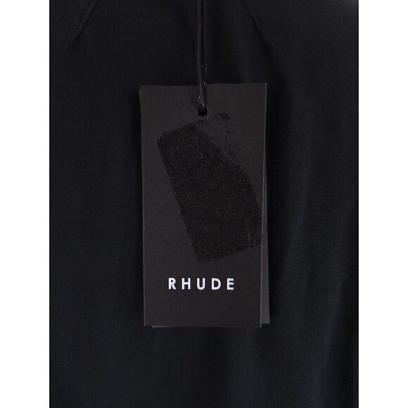 Rhude Logo Embroidered T-Shirt XS Mens Black Cotton Tee - Picture 7 of 11